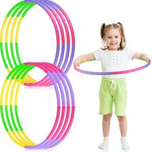 Pack Exercise Hoop for Boys Girls Adjustable Detachable Length Toy Color Plasti